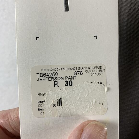 Ted Baker Endurance Mens Jefferson Dress Pants Sz 30R 100% Wool Unhemmed New - Picture 9 of 13